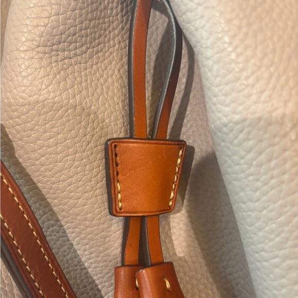 Dooney & Bourke Pebble Leather Bucket Bag | Grey | Drawstring - Picture 4 of 9